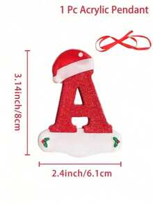 1pc Christmas Tree Decoration Letter Pendant 26 Letters Acrylic Pendant Xmas New Year Decor Ornament Home Holiday,Christmas Tree Ornaments For Ornament Personalized,Christmas - A - View 24