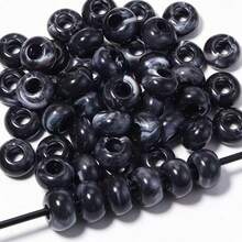 100pcs Acrylic 13Mm Large Hole Two-Color Abacus Beads, Wheel Beads, Suitable For Jewelry Making, Non-Fading, Hair Additions, Jewelry, Hat And Clothing Additions Beads - Black and White - View 7