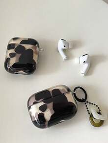Niche Amber Asymmetrical Black Block Protective Case Untuk Pods 3, Pods Generasi ke-3, Apple Pods Generasi ke-1/2 Pro Wireless Bluetooth Earbuds - Coklat - View 3