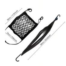 2pcs Car Helmet Holder + Anti-Slip Mesh Bag, Universal For Motorcycle And Car, Expandable Adjustable Storage Combination - A - View 6