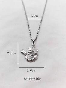 1pc Natural Style Stainless Steel Ocean & Land Encyclopedia Animal Necklace, Unisex, Daily Wear, Holiday Gift, Everyday Gift - Silver - View 6