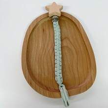 [Heart-Shaped Wooden Frame Style]1pc Handmade Woven Fabric Pacifier Chain, Multi-Color Options, Pacifier Teether Anti-Loss Lanyard - Heart-shaped Wooden Clip Pacifier Chain - View 26