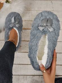 RALSWNAY Fall/Winter Women's Soft And Comfortable Indoor Home Slippers,Fluffy Slippers - Grey - View 4