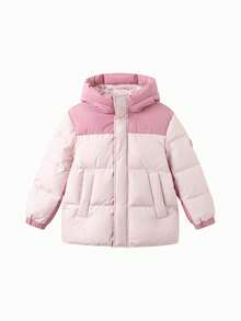 Balabala Tween Girl Thick Padded Coat Warm Soft Outerwear Loose Jacket For Boys Girls Winter Daily Outfit - Red Hue - View 4