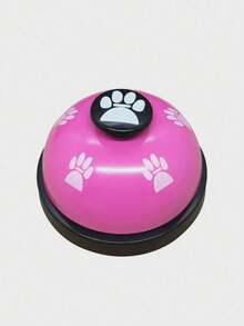 1PC Pet Training Bell, Universal Paw Print Button For Dogs And Cats, Crisp Sound Interactive Training Toy, Dog Training Communication Device, Pet Intelligence Training Supplies - Pink - View 6