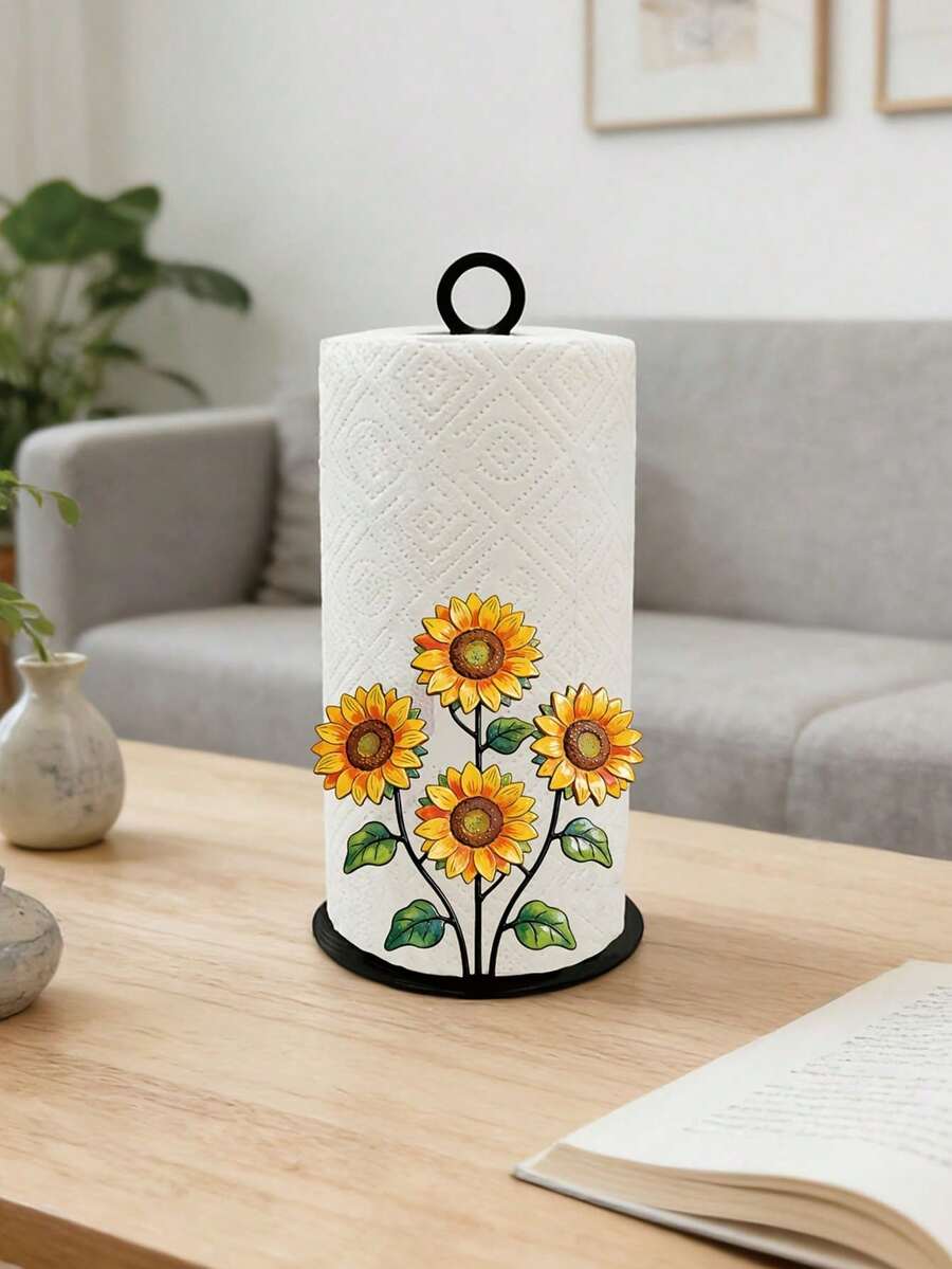 Floral Tissue Box, Tulip, Calla Lily, Sunflower, Decorative Tissue Box, No Drilling Required, Surface Mount, Holiday Decor, Suitable For Kitchen, Bathroom And Party, Sturdy Acrylic Construction, Perfect Choice For Holiday Celebrations - Multicolor - View 1