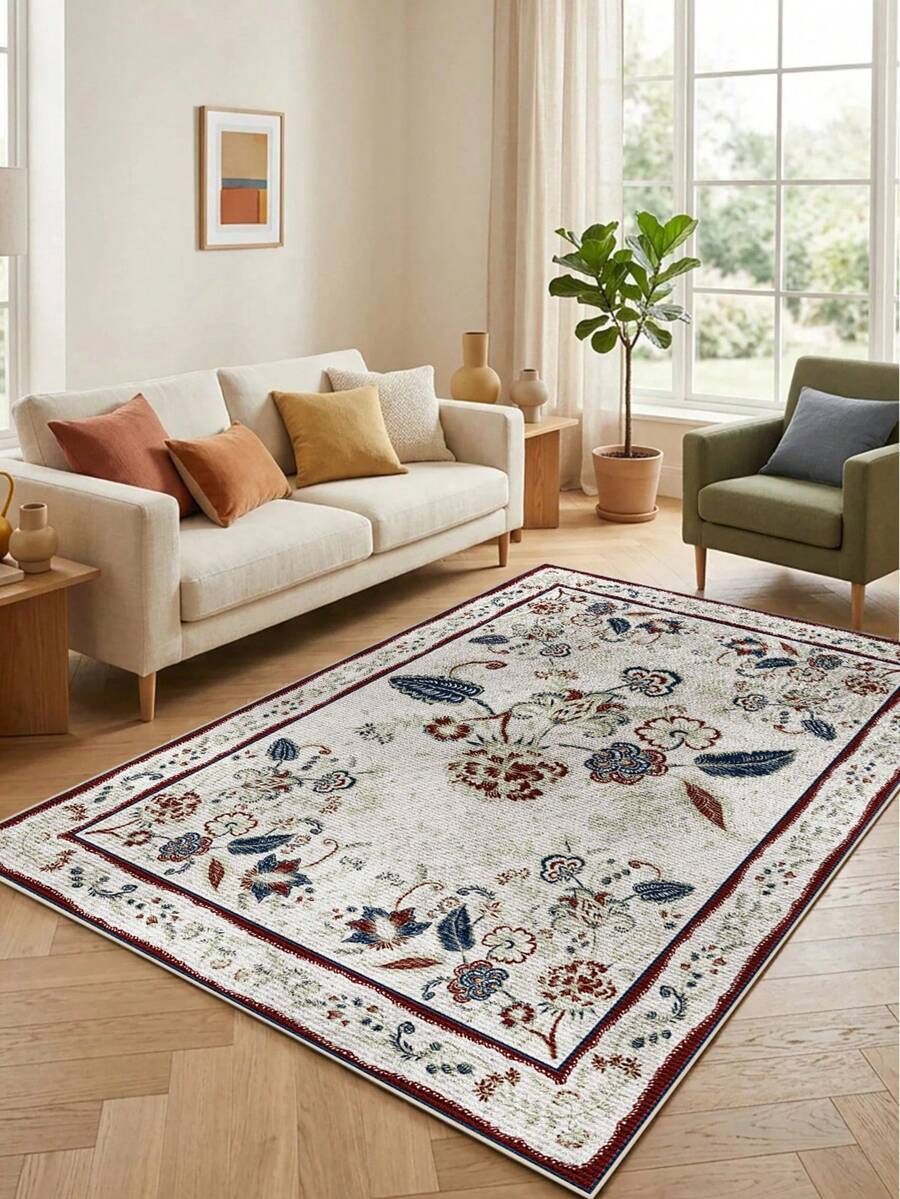 Digitally Printed Non-Slip Washable Runner And Area Rug Suitable For Living Room, Outdoor, Bedroom, Kitchen Carpet, Modern Design | Modern, Scandinavian, Bohemian And Classic Styles | 100% Polyester - Grey - View 1