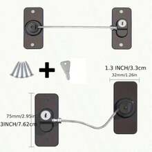 1pc Refrigerator Door Lock-Suitable For Kitchen Refrigerators, Cabinets, Drawers, Wardrobes, Windows, And Doors; Installs Without Tools. - A - View 3