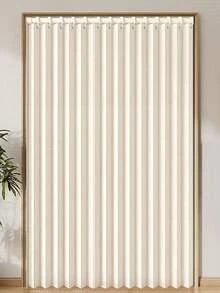 1pc Bohemian Style Foldable Room Divider Curtain, Suitable For Living Room, Non-Woven Fabric With Privacy Shielding, Equipped With Hooks, All-Season Use, Easy Installation, Suitable For Home And Rental Space Partitioning, Includes Matching Hooks And Complete Accessories - 1PC - View 3