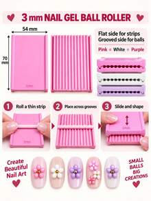 1pc Bead Shaper Board, 3D Printed 3-Color Smooth Multi-Use Ball Roller Plate For Nail Art Polymer Clay Handmade DIY Craft,Nail Supplies,Handmade Tool - Multicolor - View 7