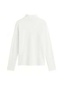 270g Autumn/Winter German Velvet Semi-High Neck Long Sleeve Base Layer, Warm Inner Wear, Slimming Solid Color Long Sleeve Top, White Versatile - White - View 7