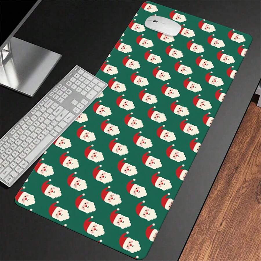 Christmas String Light Large Rubber Desk Mat, Snowflake Print Gaming Mouse Pad, Non-Slip Base Extended Keyboard Mat, Waterproof Desktop Protector For Home Office Computer Decor, Xmas Holiday Gift For Gamers - View 1