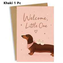 1/3 Pcs Greeting Cardcute Dachshund Greeting Card For New Arrival Celebration And Baby Shower Gift For Friends And Family Greeting Card - Multicolor - View 12