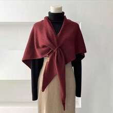 1pc Autumn/Winter Solid Color Acrylic Short Shawl, Casual Elegant Party Wear, Comfortable Evening Dress Accessory - Multicolor - View 9