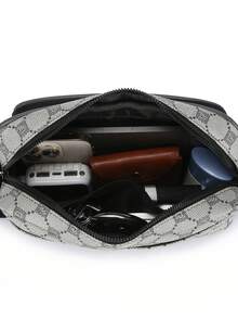 Men's Shoulder Bag Horizontal Square Versatile Youth Small Square Bag Large Capacity Casual Bag - Grey - View 4