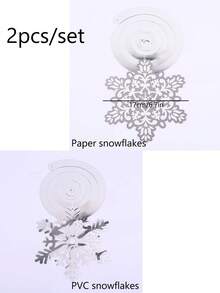 10/2 pièces Décorations suspendues en spirale blanc argenté avec flocons de neige, serpentins de plafond en feuille avec découpes de flocons de neige creux pour fête de Noël et hiver féerique, décoration de fenêtre, décorations suspendues en spirale de plafond pour Noël d'hiver - Plusieurs styles - Voir 9
