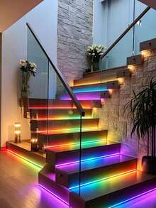 1 Roll 1m/3.3ft~15m/49.2ft Battery Powered LED Light Strip (Includes Battery) RGB Color Changing Dimmable LED Light, With 24-Key Controller, Suitable For Bedroom, Living Room, Home Room, Camping And DIY Decoration - 3535RGB - View 2