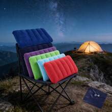 2pcs Air Cushion Pillow, Suitable For Outdoor | Travel | Camping, Foldable Square Inflatable Pillow For Easier Carrying, Comfortable Choice For Travel Backrest | Airplane Headrest | Camping Pillow - Multicolor - View 4
