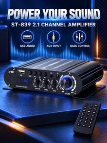 HiFi Car Audio Amplifier 2.1 Channel – Powerful Subwoofer Amplifier With Bass/Treble Adjustment, Clear Stereo Sound, Suitable For RV/Car/KTV/Home, Easy Installation - A - View 8