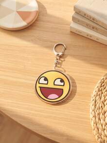 1pc/4pcs Classic InternetMeme Aesthetic Acrylic Keychains, Classic Internet Meme Funny Series Including Classic Laughing Face, Pink Bloodshot Dizzy Face, Red Nose Blue Diamond Clown Face And Raised Eyebrow Little Devil Fanged Expression Round Pattern Pendant, Backpack And Car Key Accessories, Gift For Internet Meme Lovers, Fans And Funny Anime Enthusiasts - Multicolor - View 10
