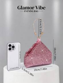 晚宴亮片手拿包，亮片刺繡工藝，3D花卉設計，婚禮必備配件，情人節禮物，適用於婚禮、度假、畢業季、晚宴及其他正式場合，亦可作為日常穿搭的多功能配件 - 粉色 - 查看 4
