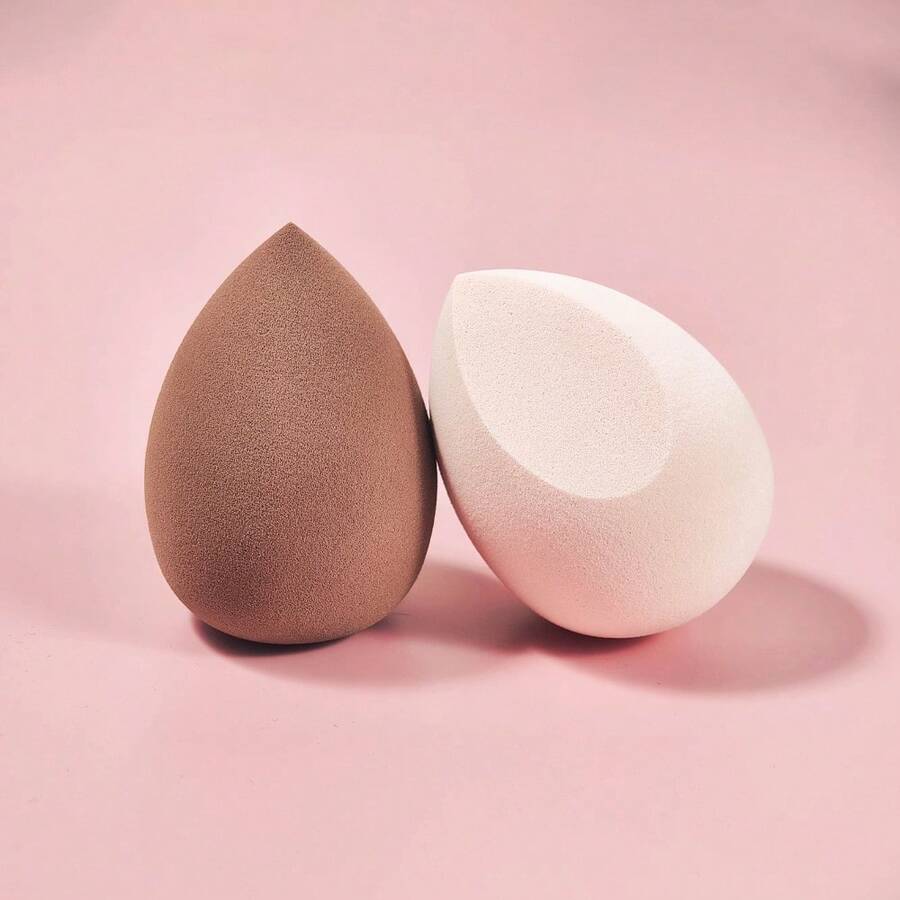 Makeup Beauty Sponge, 2/4 Pcs Foundation Sponge For Liquid, Cream And Powder, Teardrop & Flat Cut Cosmetic Sponge - Multicolor - View 1