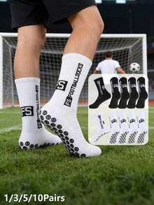1/3/5/10 Pairs Dual-Color Mid-Calf Sports Socks For Teens, Moisture-Wicking And Breathable, Comfortable Fit, Suitable For Teen Basketball Training - Multicolor - View 7