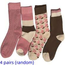 4 Pairs Thickened Warm Mid-Calf Towel Fabric Pink Cute Women's Socks - Autumn/Winter - Multicolor - View 11