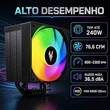 Air Cooler Para Processador Hi Level Elite Dark,tdp 240w - Visão 2