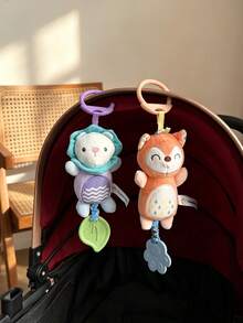 BBSKY 1pc Baby Stroller Hanging Plush Wind Chime Doll, Built-In Wind Chime And Crinkle Paper, Portable Hanging Ring Sensory Activity Doll, Suitable For Newborn Baby Gift - Multicolor - View 2