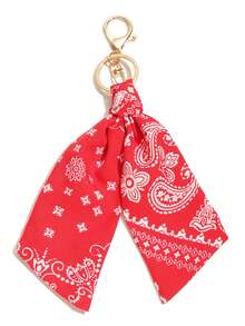 1pc Vintage Paisley Fabric Pendant Bag Accessory Ornament Car Hanging Decoration Creative Keychain Gift, Paisley Pattern Bohemian Polyester Fiber - Multicolor - View 5