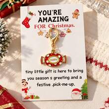 1pc/Multi-Pcs Unisex Christmas Element Reindeer House Gift Candy Cute Pendant With Blessing Card Accessory, Christmas Gift Bag Charm, Wallet Accessory - Multicolor - View 15