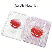 DANYCASE Y-Fold 保護殼,高透明壓克力材質,相容於 iPad (A16) 11代 11吋、10代 10.9吋、Air 8 (M4) 11吋 2026、7代、8代、9代 10.2吋、Pro 11 2020-2022、Air 7/6 (M3/M2) 11吋 - 煙火蘋果 - 查看 4