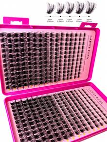384pcs D-Curl Single Cluster Eyelashes T50 8-16mm DIY Eyelash Extension Kit, Natural Look Ultra-Lightweight Reusable Segmented False Eyelashes, Suitable For Beginners, Home, Travel, Daily Wear, Wedding, Date Party, Music Festival, Halloween, Christmas - D - View 3