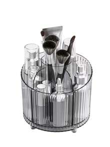 1pc Large Capacity Transparent Rotating Makeup Brush Holder, Cosmetic Storage Rack - Clear - View 9