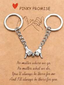 Couple Gift Valentine's Day Gift Best Friend Couple Keychain 1st Anniversary Christmas Birthday Gift With Card - Silver - View 1