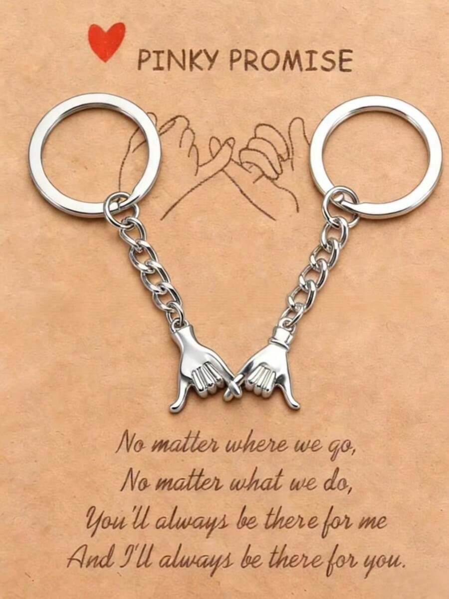 Couple Gift Valentine's Day Gift Best Friend Couple Keychain 1st Anniversary Christmas Birthday Gift With Card - Silver - View 1