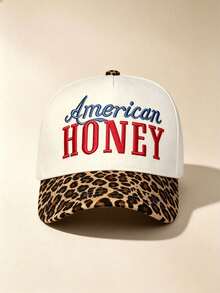 قبعة بيسبول بحافة منحنية بتصميم كتل لونية للجنسين، تطريز "American HONEY" ثنائي اللون، حافة متباينة، قابلة للتعديل، للاستخدام اليومي والشارع والسفر - متعدد الألوان - مشاهدة 14