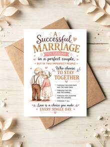 1pc Romantic Anniversary Greeting Card With Envelope, Sweet Love Message For Husband Wife Couples, For Wedding Celebration, Valentine's Day, Romantic Gift For Spouse, Blank Inside - View 6