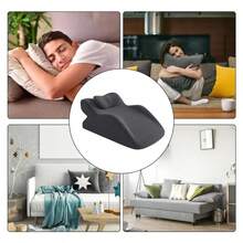 Almohada Grande de Espuma de Memoria Tipo Cuña, Cojín Inclinado de Respaldo para Cama, Soporte Ergonómico para Dormir, Descansar y Leer - Gris oscuro - Ver 4