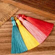 10pcs 8cm Tassel With Jump Ring - Chinese Knot Bookmark And DIY Pendant Ornament, Mini Tassel For Jewelry Making, Earrings And Handmade Decoration - 8cm Loop Tassel - View 5