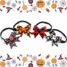 6/10pcs Halloween Pet Bow Tie Pumpkin Hat Decor, Holiday Party Supplies, Universal For Cats And Dogs, Random Color - Multicolor - View 10