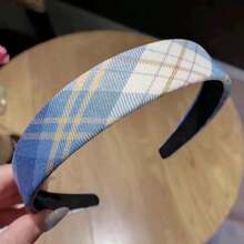 1pc New Vintage Plaid Women's High-Top Headband, Face-Flattering Slimming Design, Versatile Hair Accessory Suitable For Daily Wear, Commuting, Dating, And Gatherings - Multicolor - View 7