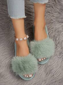 House Slippers - Green - View 2