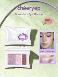 chéeryep Pillow Gem 眼影 SE04 Dream Lover 5.5g，3色夢幻眼影盤，鑲鑽枕頭設計搭配3D浮雕，柔霧與閃亮妝效，自然水光感，持久不褪色，防暈染，適合初學者，禮物首選 - SE04 夢中情人 - 查看 2