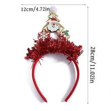 1pc Santa Claus Colorful Striped Headband, Christmas Tree Shaped Atmosphere Prop, Suitable For Holiday Party Makeup Ball Hair Accessory - Multicolor - View 11