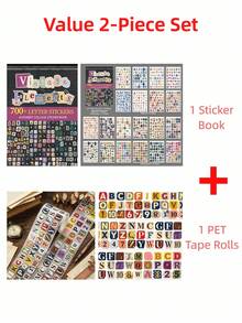 DanSoul 20 Sheets Large Vintage Aesthetic Letter Decorative Stickers Book, Pre-Cut Matte PET Creative Scrapbooking Material For Adults, Suitable For Planner Stationery Office DIY Collage - Planner Stickers - View 16