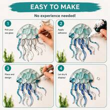 DIY 海玻璃馬賽克藝術套裝附優雅禮盒，紋理鑽石畫手工材料組，適合青少年女孩的趣味手作套件，派對手工、秋季居家裝飾、臥室裝飾、辦公室裝飾、客廳裝飾、女性配件，聖誕襪填充禮物 - 多款式 - 查看 5