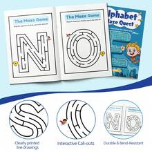 Alphabet & Shape Maze Activity Workbook For Kids, A-Z Letter Recognition, Shape Path Puzzles, Visual Tracking, Focus, Logic, Problem Solving, Brain Teaser Games, Screen-Free Early Learning For Home, Classroom & Travel - Maze Theme - View 11
