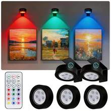 1/3 buah Lampu Ambient LED Nirkabel, Lampu Gambar Bertenaga Baterai Magnetik, Lampu Dinding Seni yang Dapat Diredupkan dengan Kontrol Jarak Jauh, Lampu Baca Samping Tempat Tidur Kamar Tidur, Hadiah Kreatif, Dengan Fungsi Timer, Kecerahan yang Dapat Diatur, Cocok untuk Dekorasi Tangga, Pencahayaan Dekorasi Gambar Kantor Rumah (Baterai Tidak Termasuk) - MultiWarna - View 2